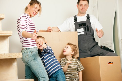 Packed home contents prepared for removals in Cubitttown